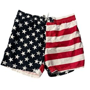 George Men’s American‎ Flag Swim Trunks 2XL – Patriotic Stars & Stripes